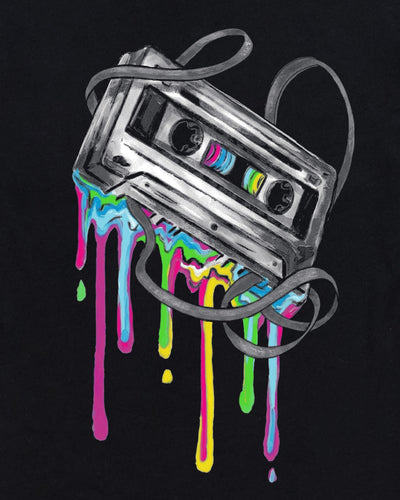 Mixtape Tee-Black-Regular-Swatch--Model---L