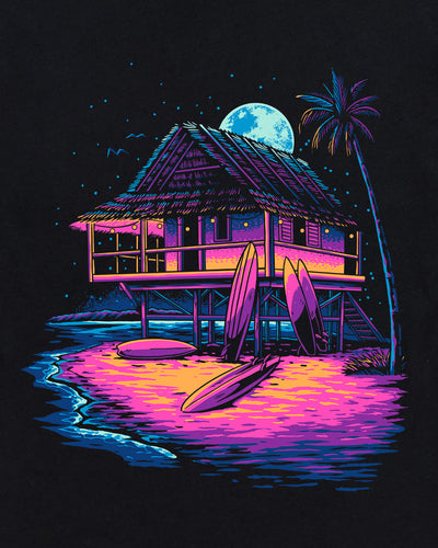 Moonlit Bungalow Tee-Black--Regular-Swatch--Model---L