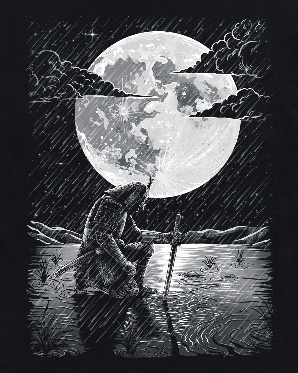 Moonlit Valor Tee-Black-Regular-Swatch--Model---L