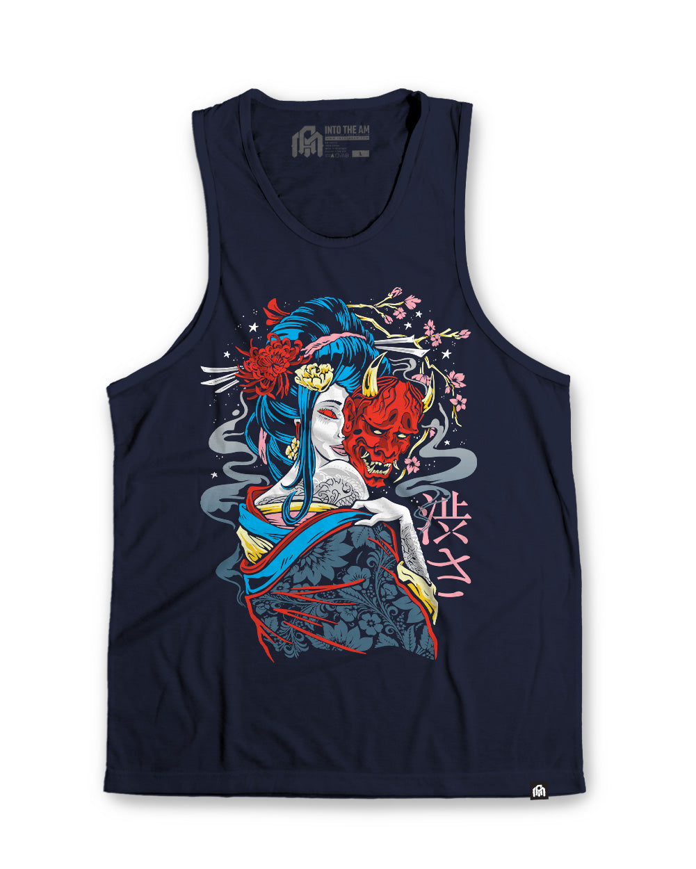 Mystic Geisha Tank-Navy-Regular-Mock--Model---L