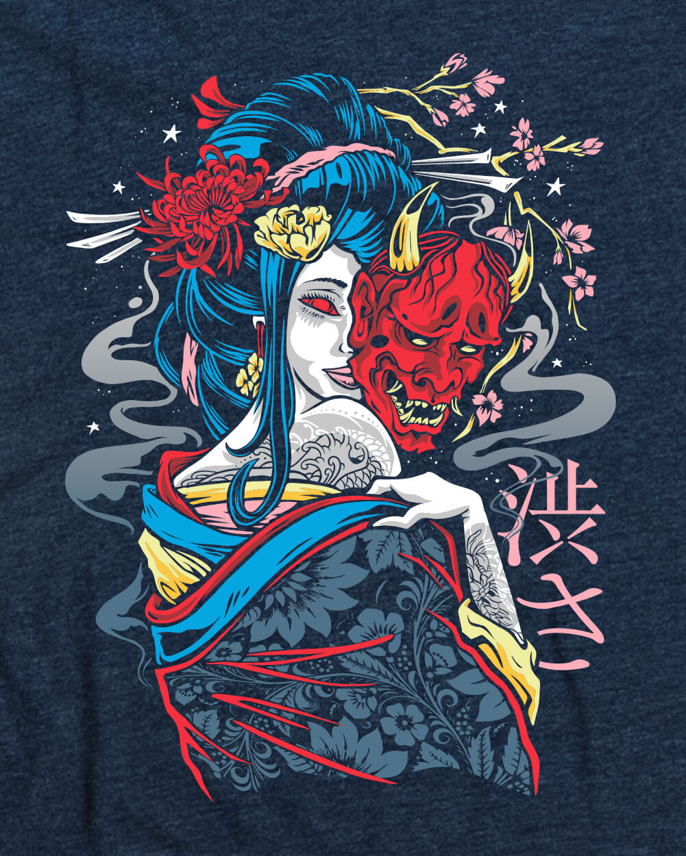 Mystic Geisha Tank-Navy-Regular-Swatch--Model---L