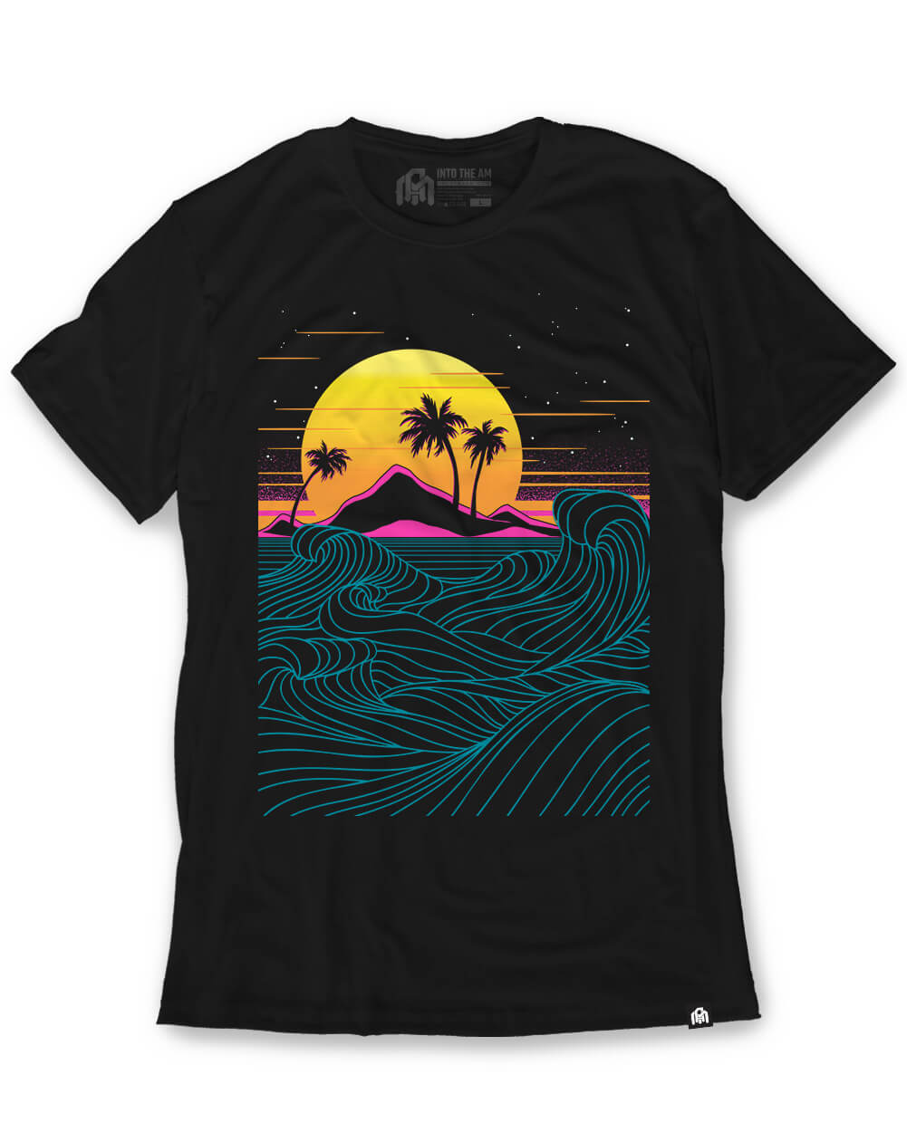 Neon Coast Glow-in-the-Dark Tee-Black-Regular-Mock--Model---L