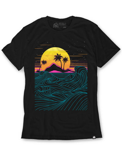 Neon Coast Glow-in-the-Dark Tee-Black-Regular-Mock--Model---L