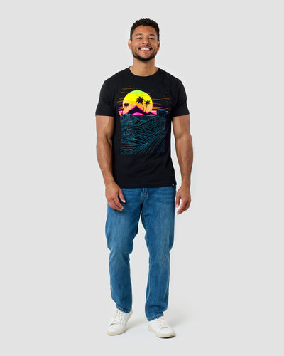 Neon Coast Glow-in-the-Dark Tee-Black-Regular-Full--Model---L