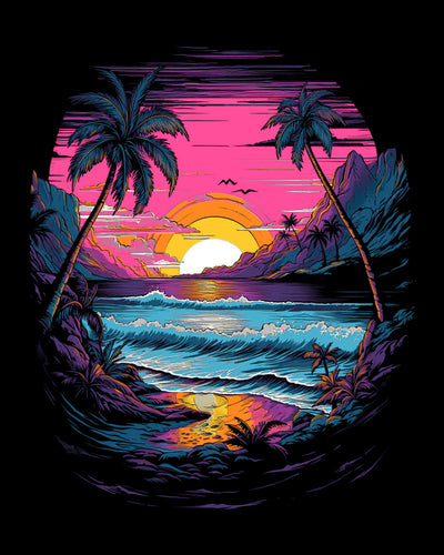 Neon Shores II Tank - Black-Black-Regular-Swatch--Model---L