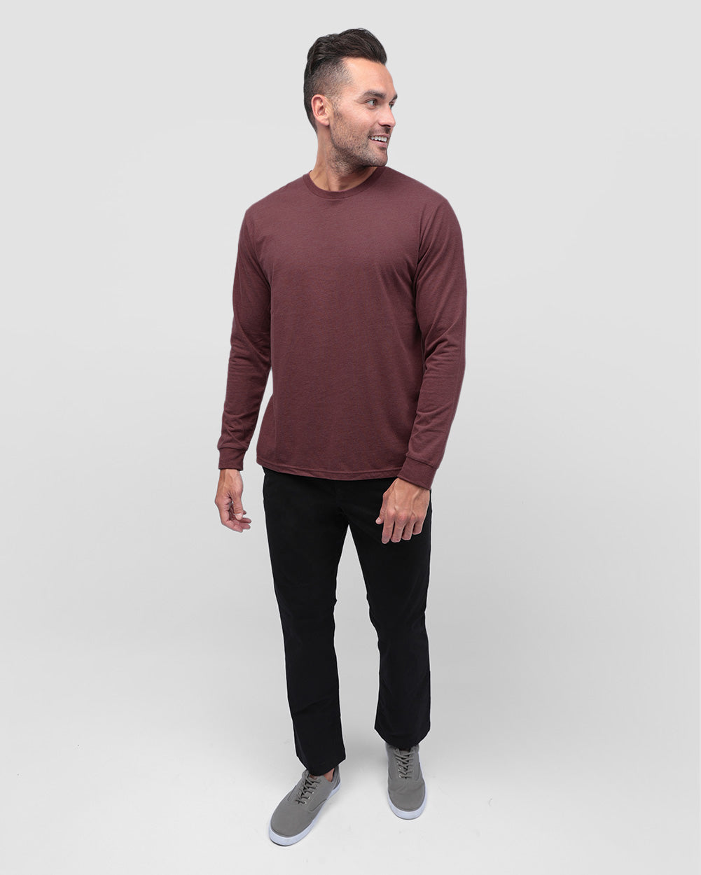 Long Sleeve Tee - Non-Branded-Regular-Maroon-Full--Zach---L