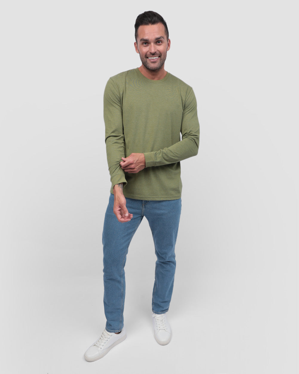 Long Sleeve Tee - Non-Branded-Regular-Olive Green-Full--Zach---L