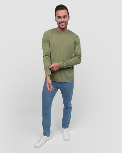 Long Sleeve Tee - Non-Branded-Regular-Olive Green-Full--Zach---L