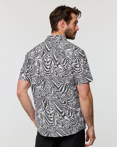 Relaxed Button Up - Non-Branded-Black Beige Animal-Regular-Back--Alex---M