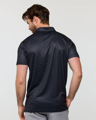 Performance Polo - Non-Branded-Black Dots-Reg-Regular-Back--Model---L