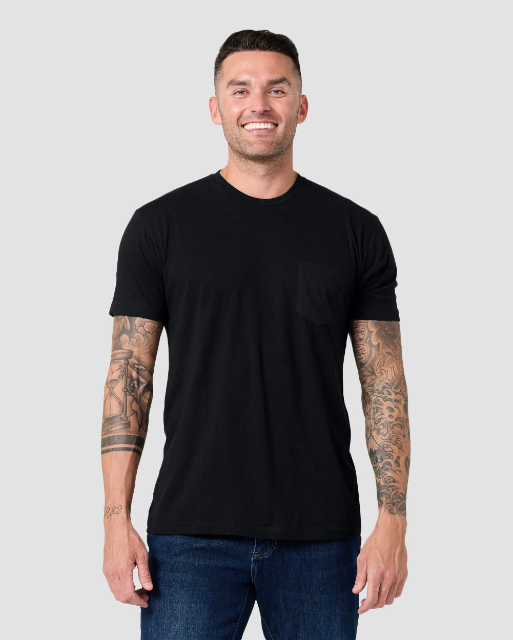 Pocket Tee-Black-Regular-Front