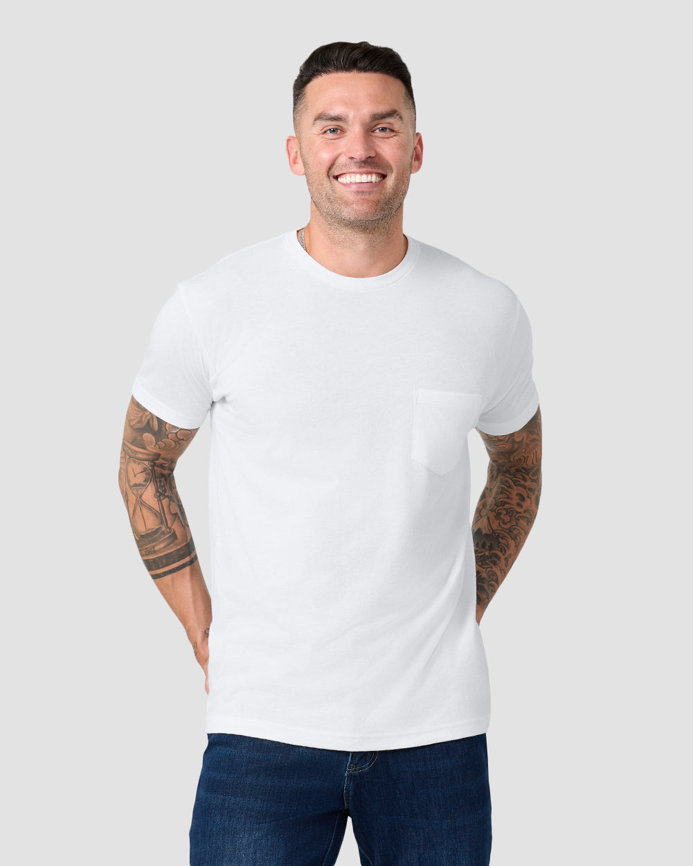 Pocket Tee-White-Regular-Front