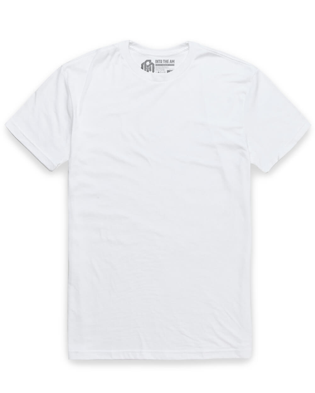Basic Tee - Non-Branded-White-Reg-Regular-Mock--Model---M