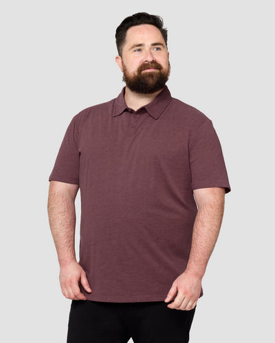 Polo - Tall - Non-Branded-Maroon-Plus-Front--Model---L