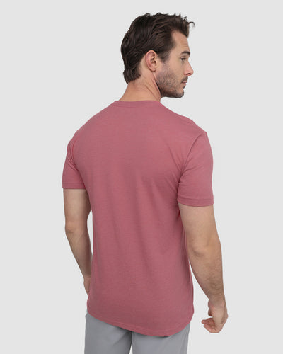 Basic Tee - Non-Branded-Heather Mauve-Reg-Regular-Back--Model---M