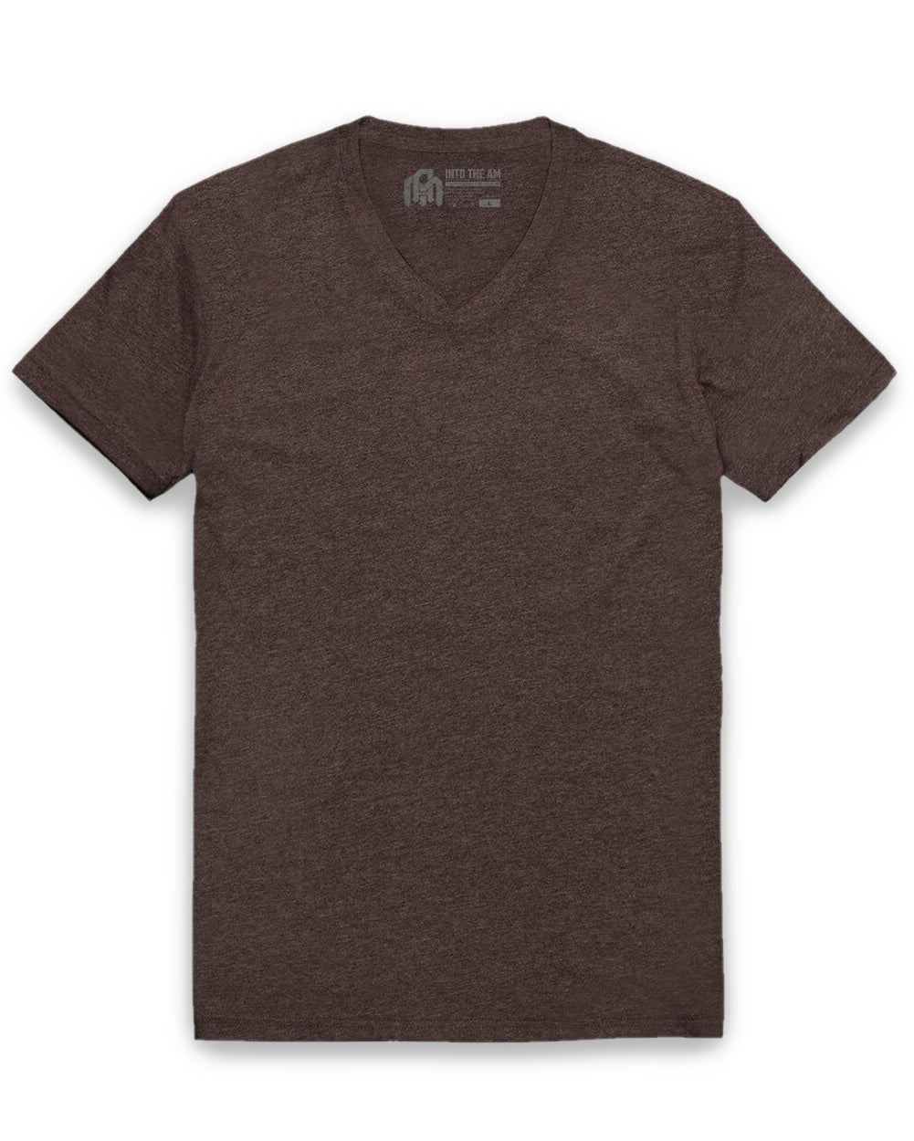 V-Neck Tee - Non-Branded-Brown-Reg-Regular-Mock--Model---L