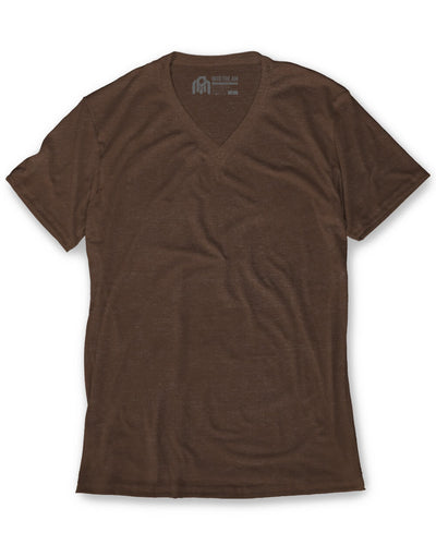 V-Neck Tee - Non-Branded-Brown-Regular-Mock--Model---L