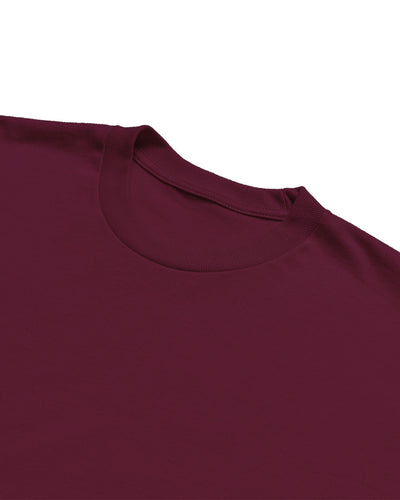 Heavyweight Tee-Maroon-Regular-Detail--Model---L