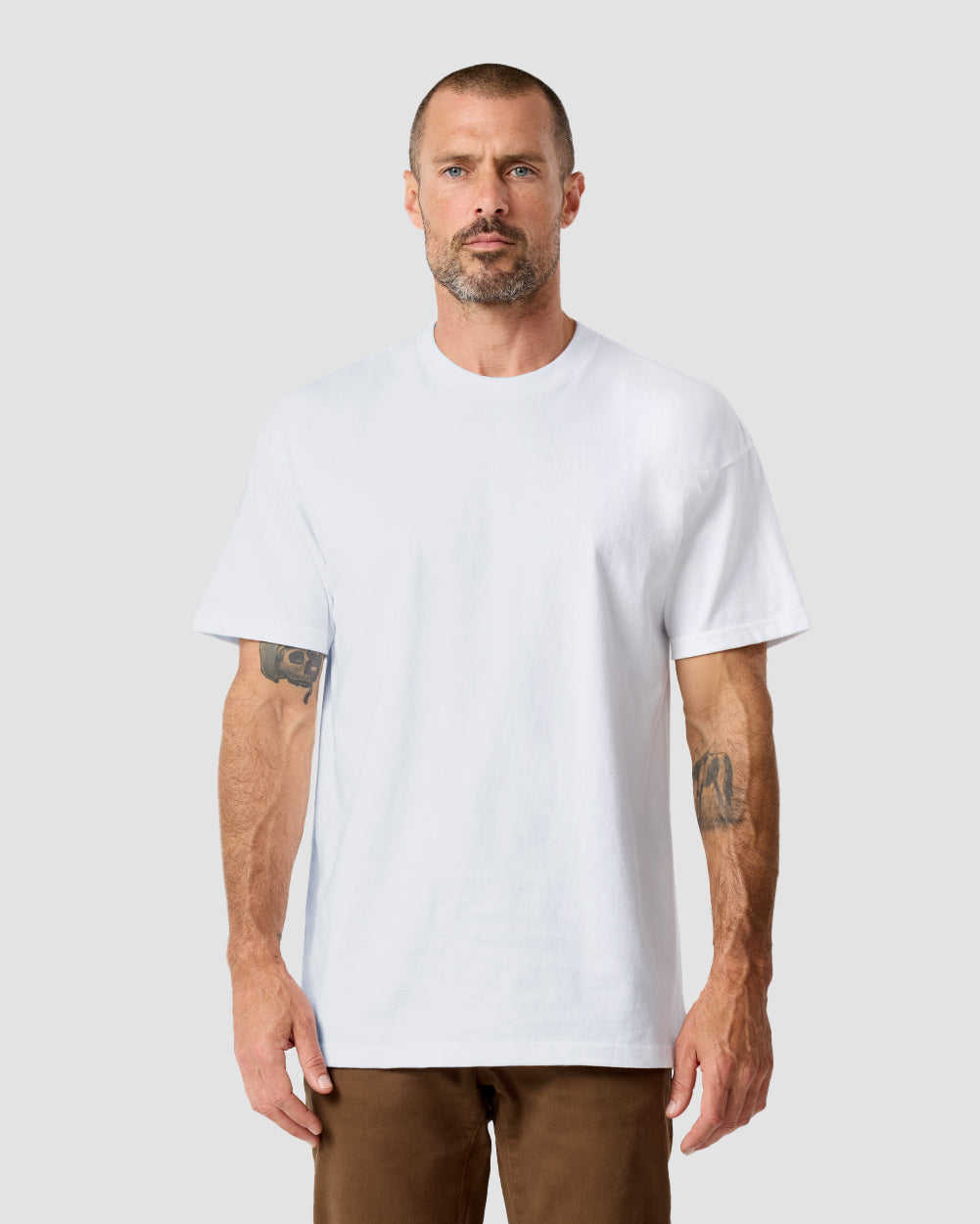 Heavyweight Tee-White-Front--Zac---L-Regular