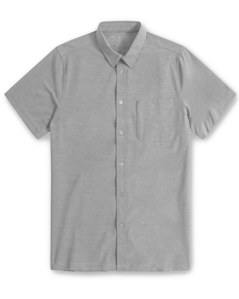 Button Up - Non-Branded-Grey-Regular-Mock--Model---L