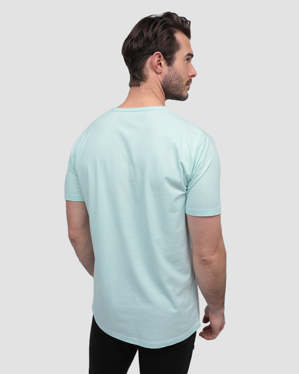 Henley Tee - Non-Branded-Light Blue-Regular-Back--Alex---M
