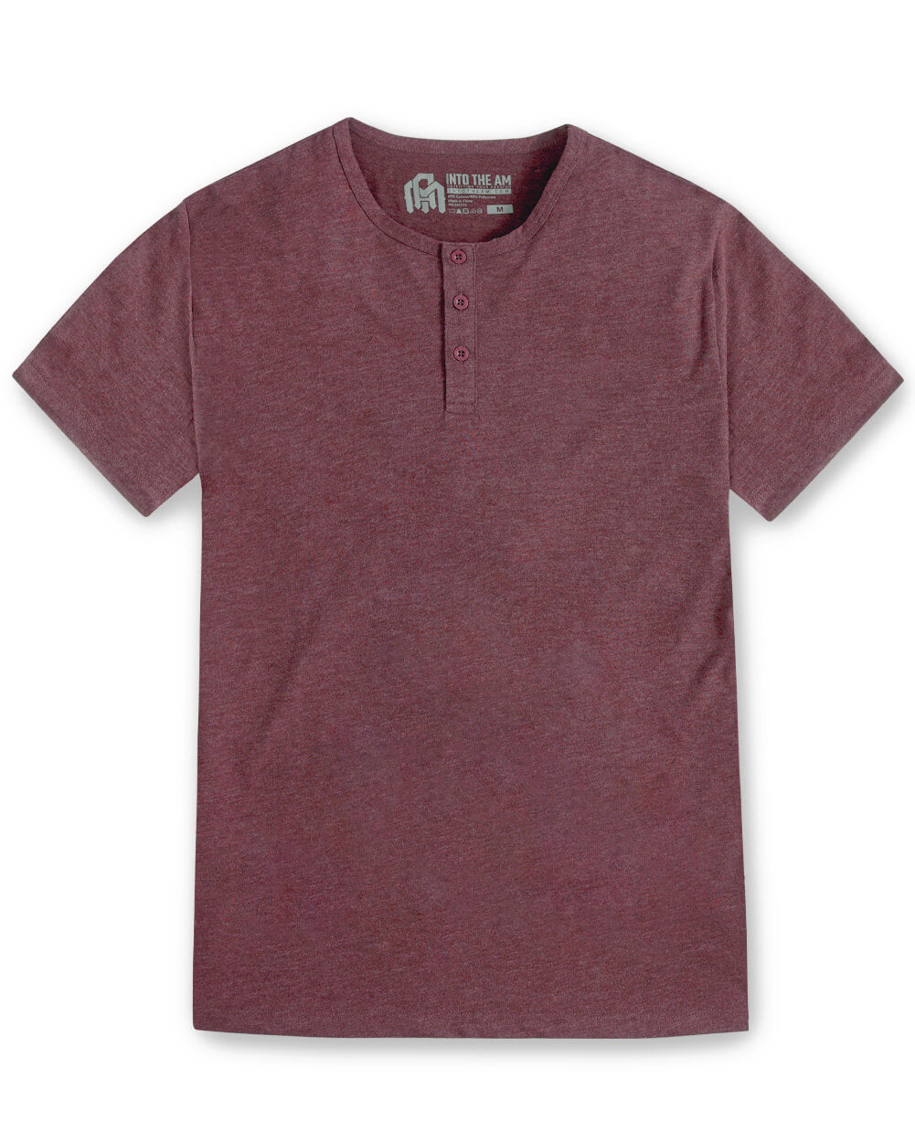 Henley Tee - Non-Branded-Maroon-Regular-Mock--Alex---M