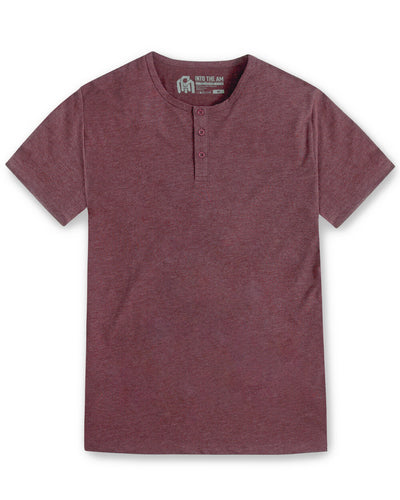Henley Tee - Non-Branded-Maroon-Regular-Mock--Alex---M
