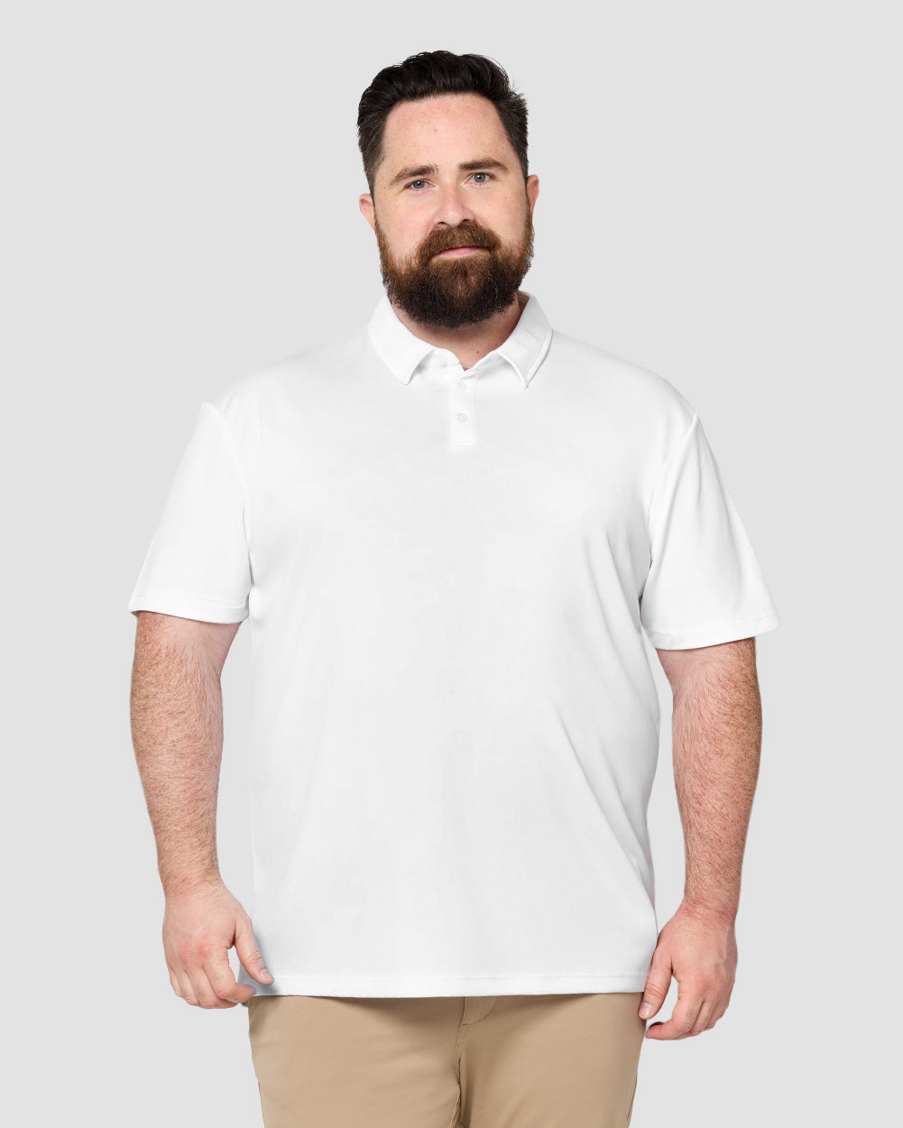 Performance Polo - Non-Branded-White-Reg-Plus-Front--Model---2XL