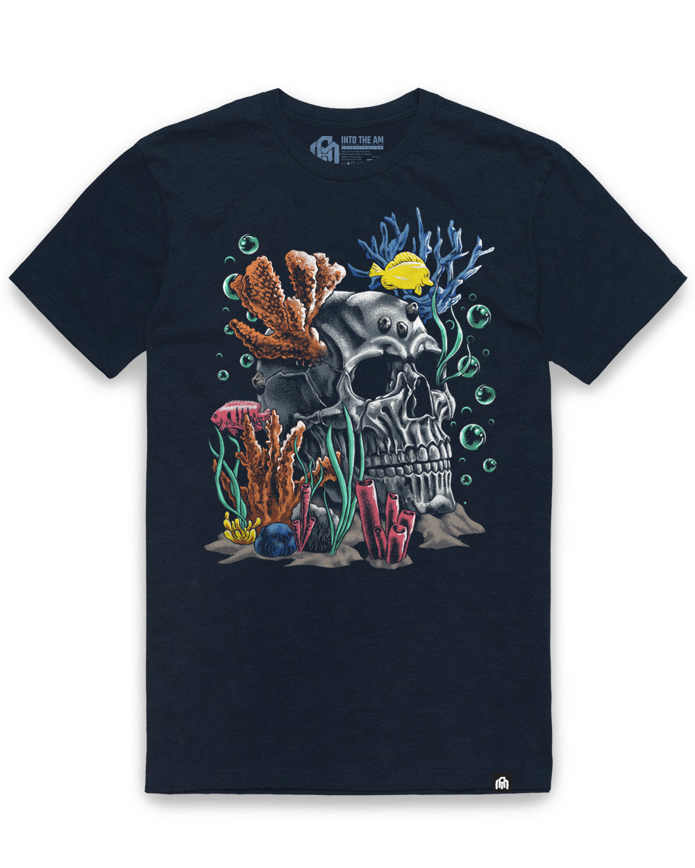Ocean Remains Tee-Midnight Navy-Regular-Mock--Model---L