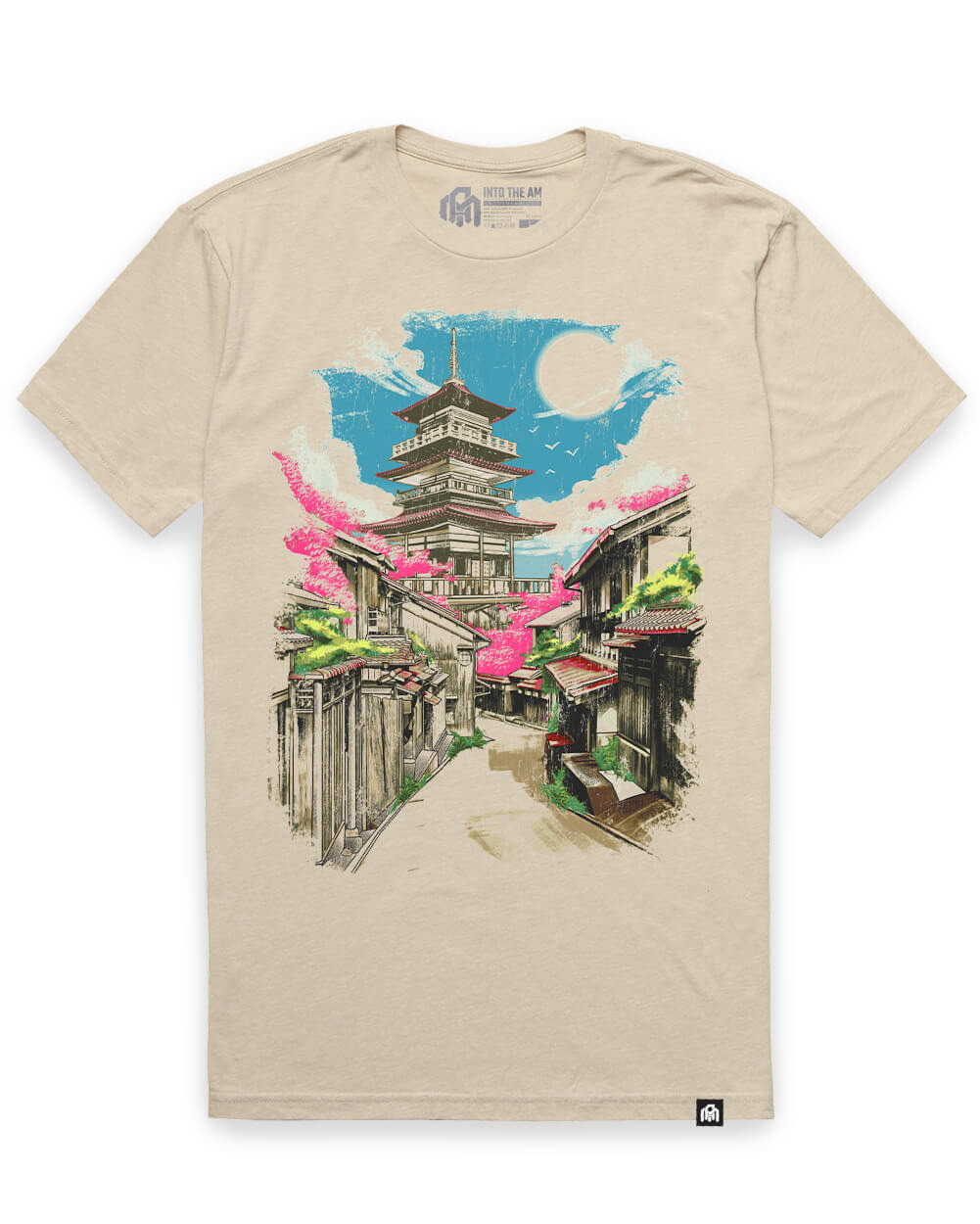 Pagoda Dreams Tee-Cream-Regular-Mock--Model---L
