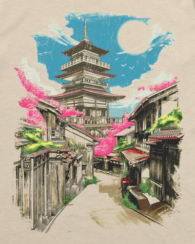 Pagoda Dreams Tee-Cream-Regular-Swatch--Model---L