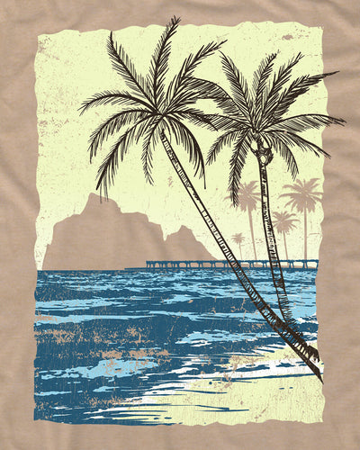 Palm Peak Tee-Heather Tan-Regular-Swatch--Model---L