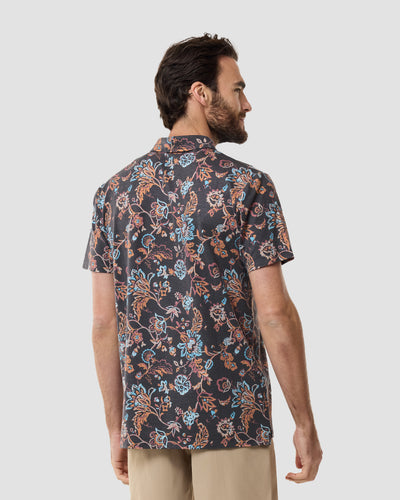 Pursuit Performance Polo-Black Floral-Tall-Regular-Back--Model---L