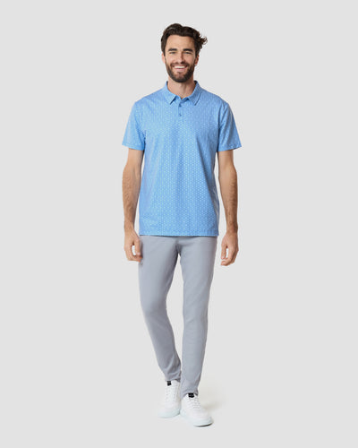 Pursuit Performance Polo-Columbia Blue Cubes-Reg-Regular-Full--Model---L