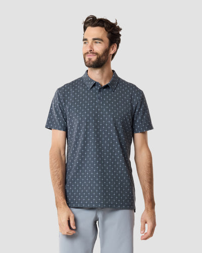 Pursuit Performance Polo-Navy Dots-Reg-Regular-Front--Model---L