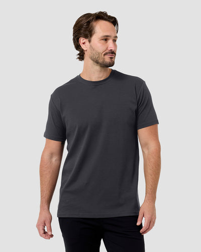 Pima Cotton Tee-Charcoal-Regular-Front--Model---L