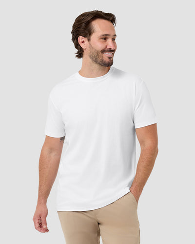 Pima Cotton Tee-White-Regular-Front--Model---L