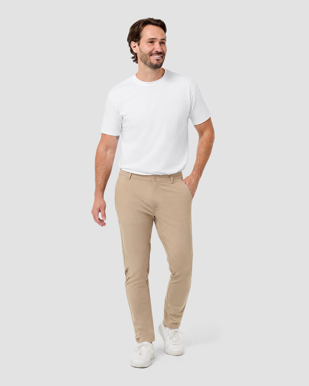 Pima Cotton Tee-White-Regular-Full2--Model---L