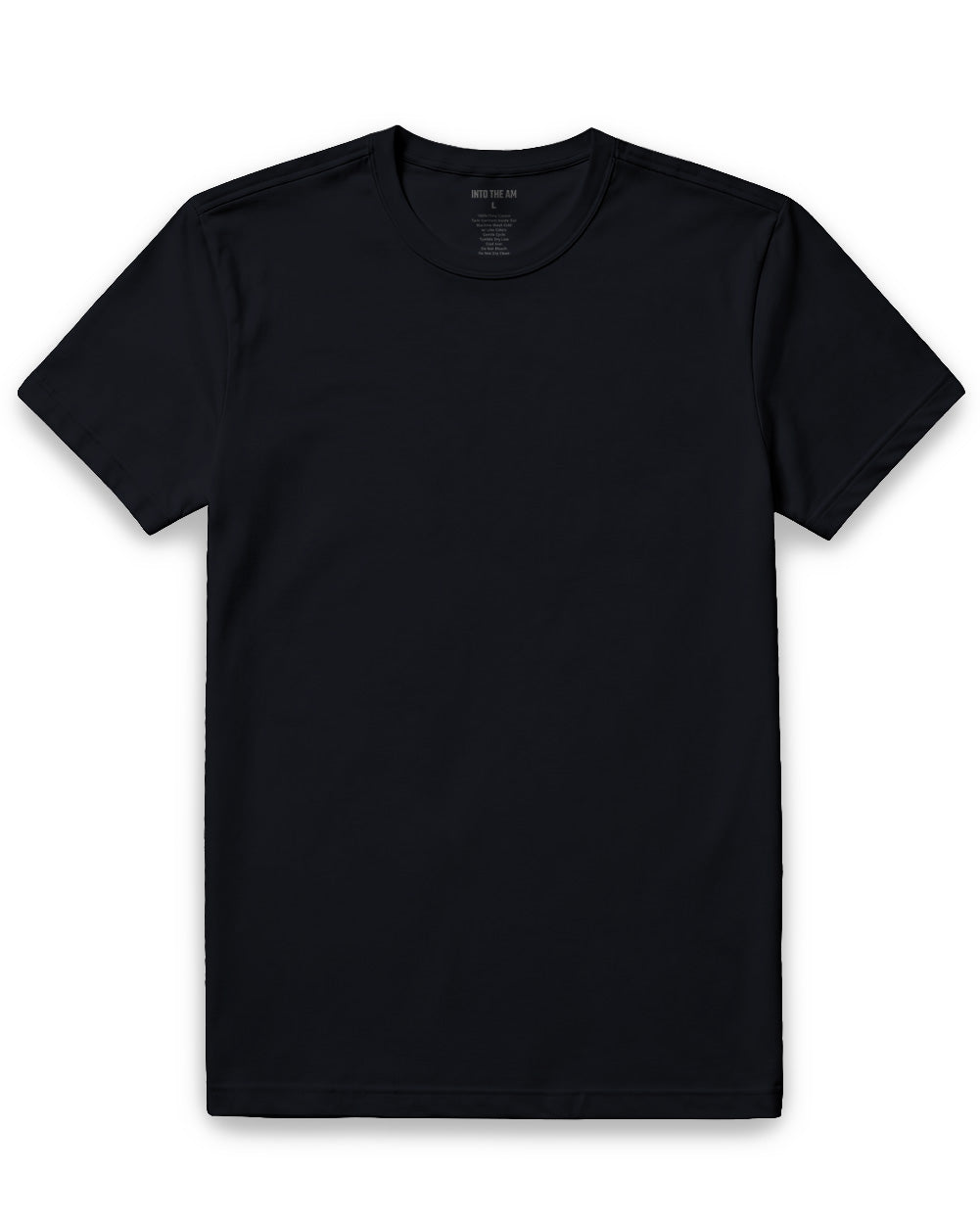 Pima Cotton Tee-Black-Regular-Mock--Model---L