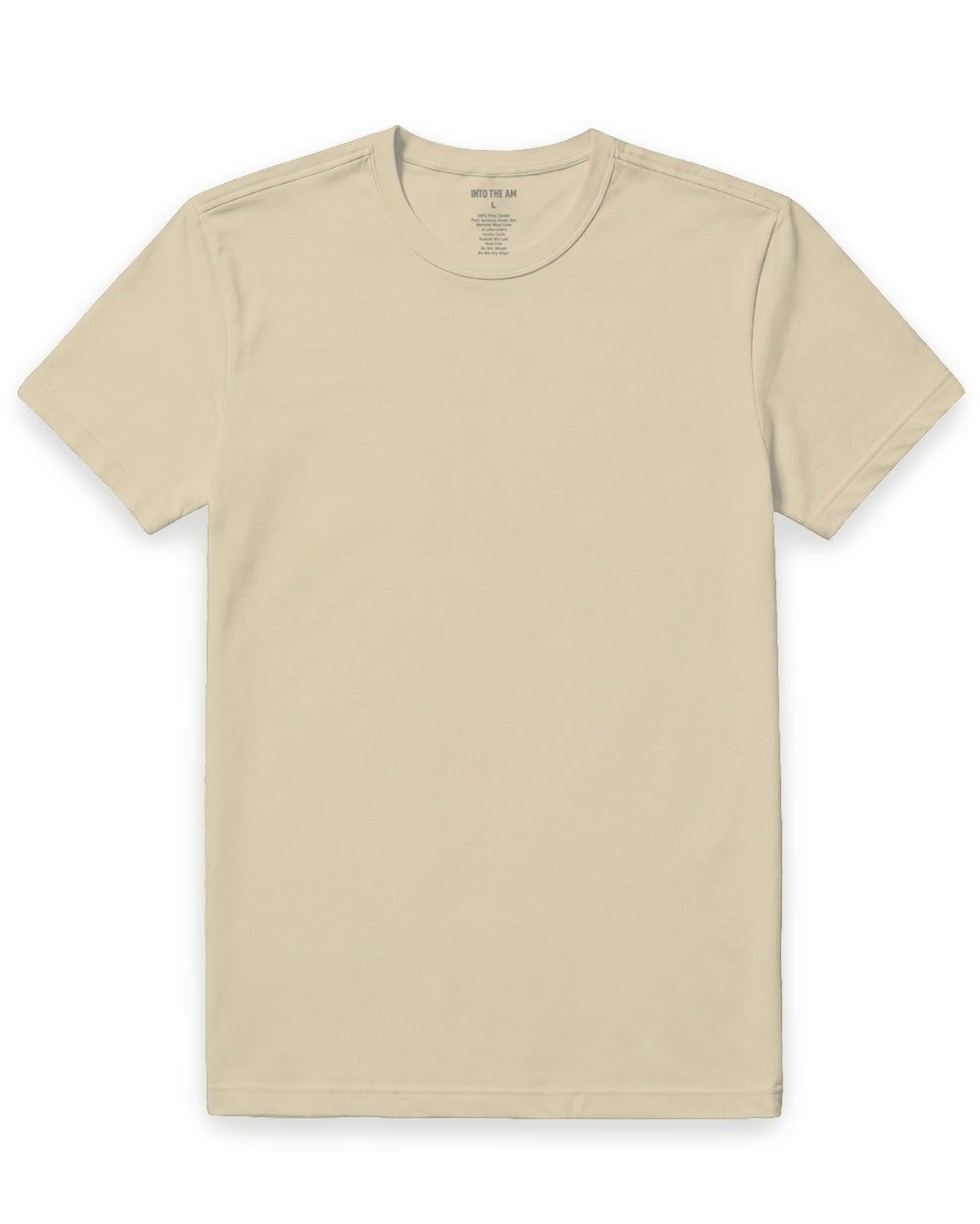 Pima Cotton Tee-Cream-Regular-Mock--Model
