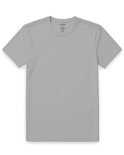 Pima Cotton Tee-Grey-Regular-Mock--Model