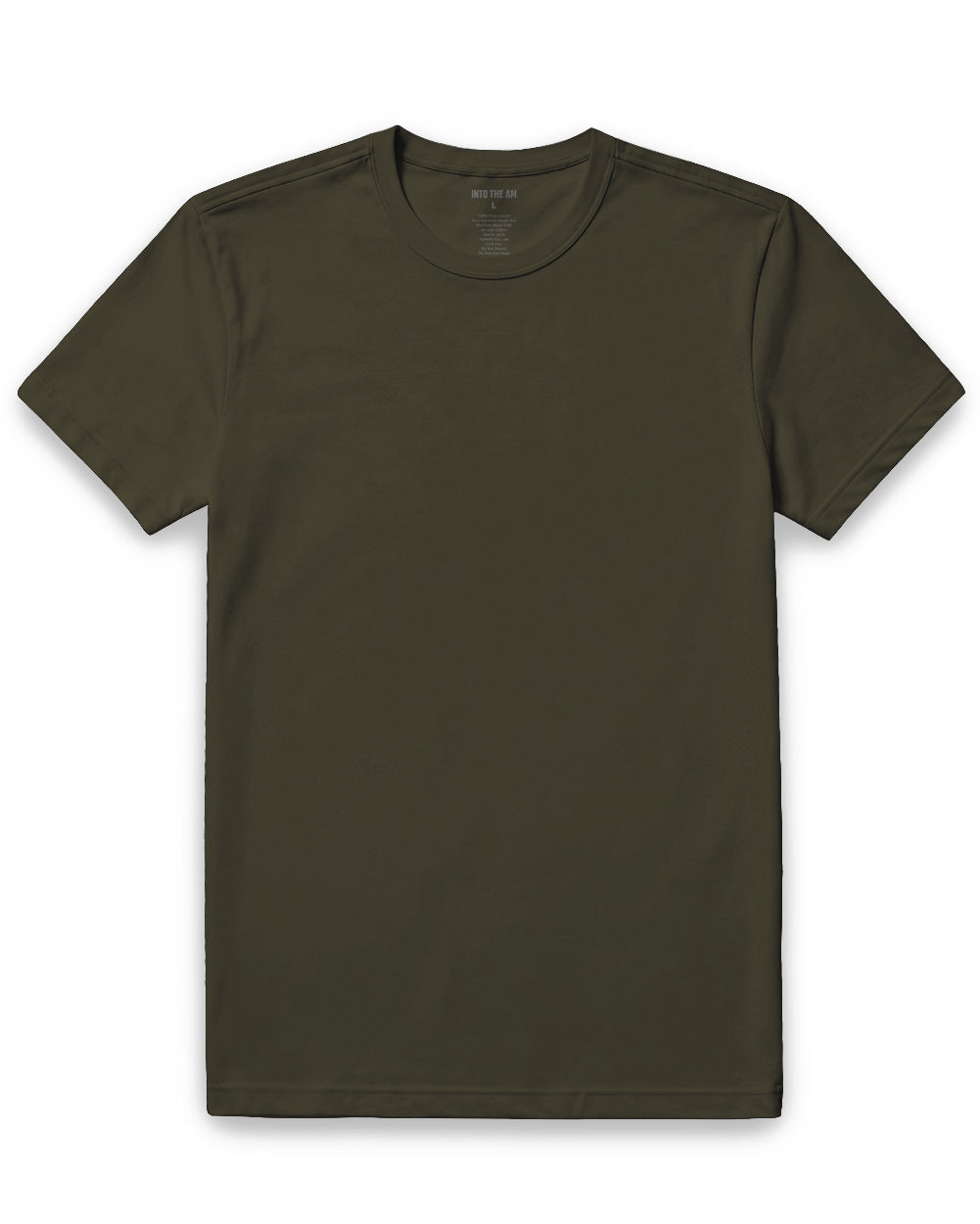 Pima Cotton Tee-Midnight Olive-Regular-Mock--Model