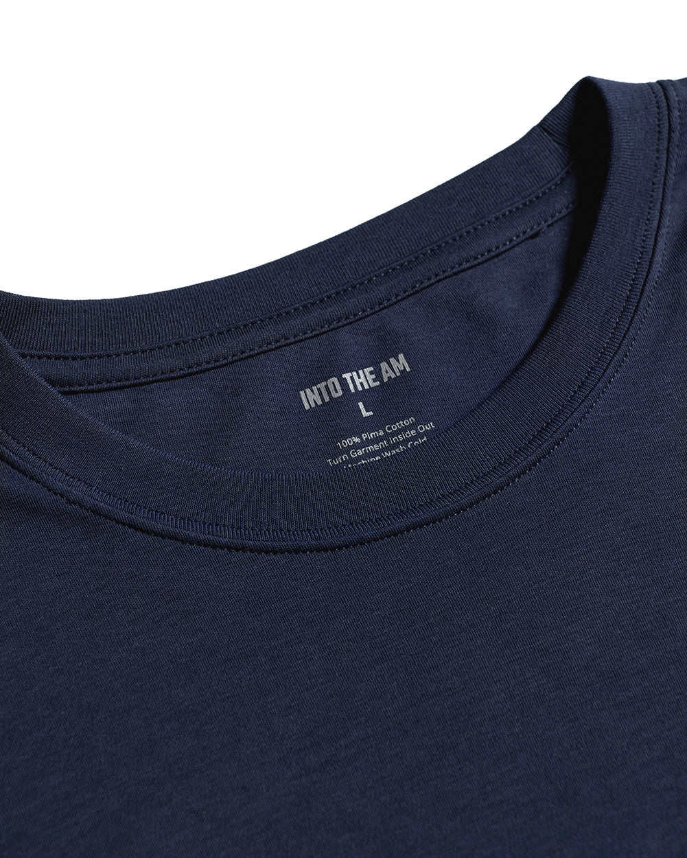 Pima Cotton Tee-Navy-Regular-Front--Model---L