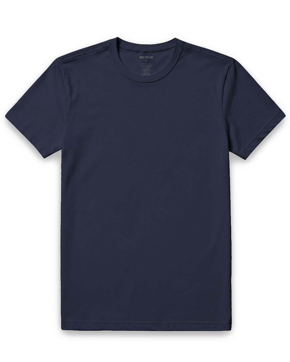 Pima Cotton Tee-Navy-Regular-Mock--Model---L