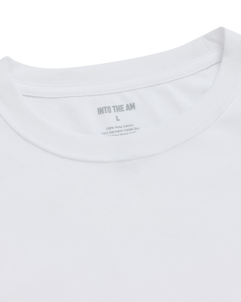 Pima Cotton Tee-White-Regular-Detail--Model---L