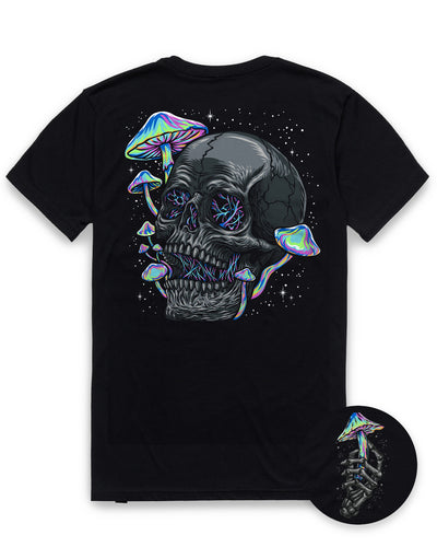 Psychedelic Decay Tee-Black-Regular-Mock--Model---L