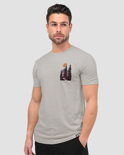 Purple Peaks Tee-Ivory-Regular-Front--Model---L