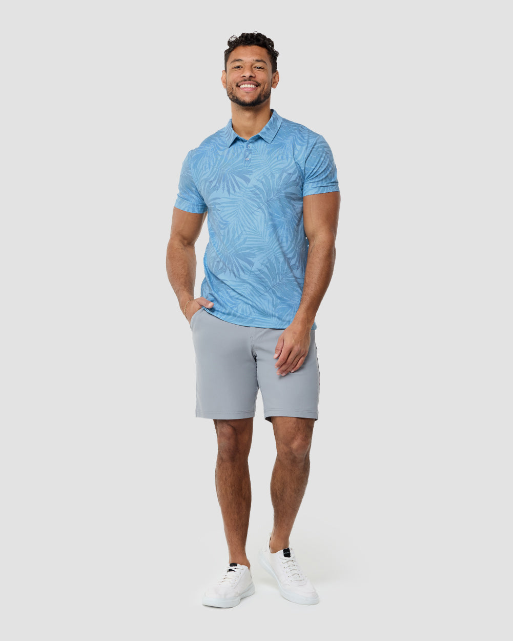 Pursuit Performance Polo-Blue Palm Tree-Regular-Full--Nico---L