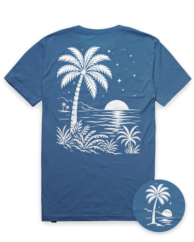 Quiet Tides Tee-Heather Cool Blue-Regular-Mock--Model---L