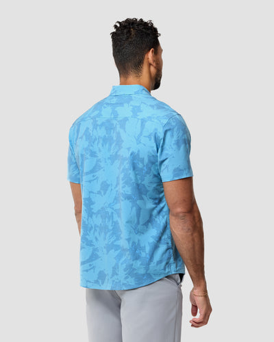 Relaxed Button Up - Non-Branded-Blue Abstract Floral-Regular-Back--Nico---L